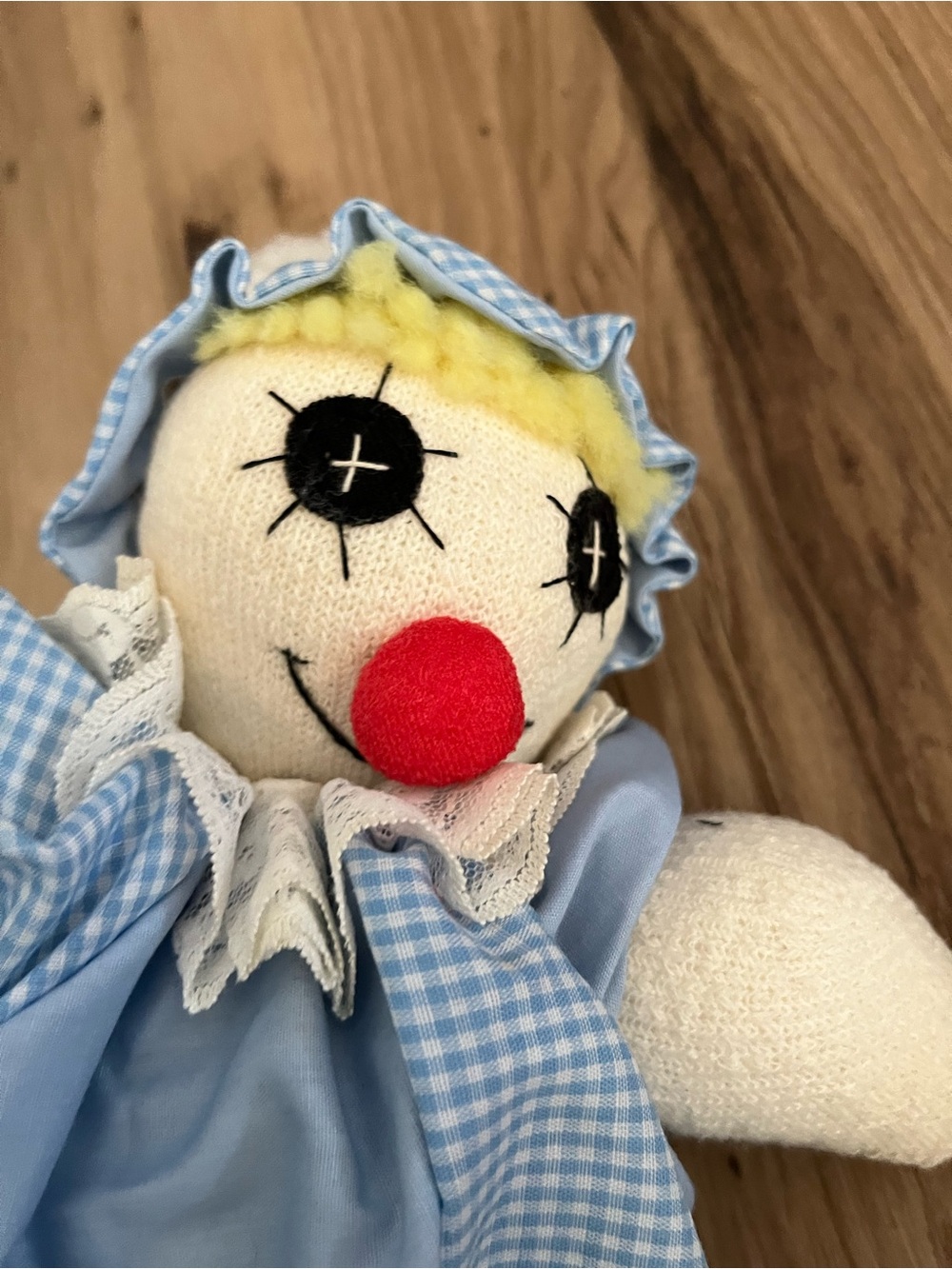 Handmade Clown Rag Doll 12” - Picture 2 of 3